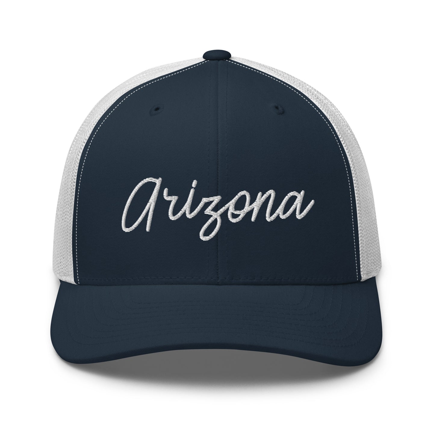 Arizona Retro Script Mid 6 Panel Snapback Trucker Hat