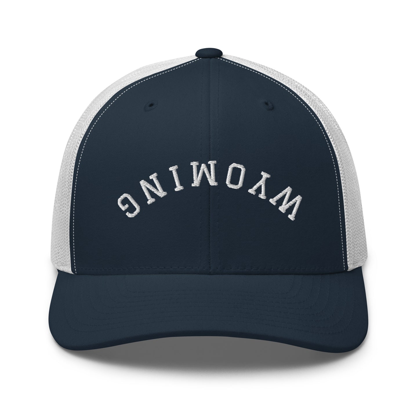 Wyoming Upside Down Arch Mid 6 Panel Snapback Trucker Hat