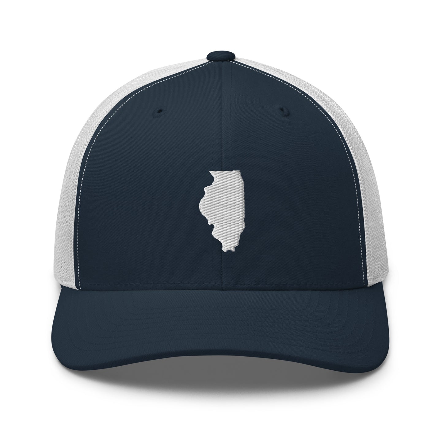 Illinois State Silhouette Mid 6 Panel Snapback Trucker Hat