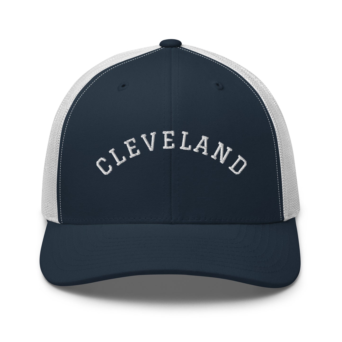Cleveland Arch Mid 6 Panel Snapback Trucker Hat