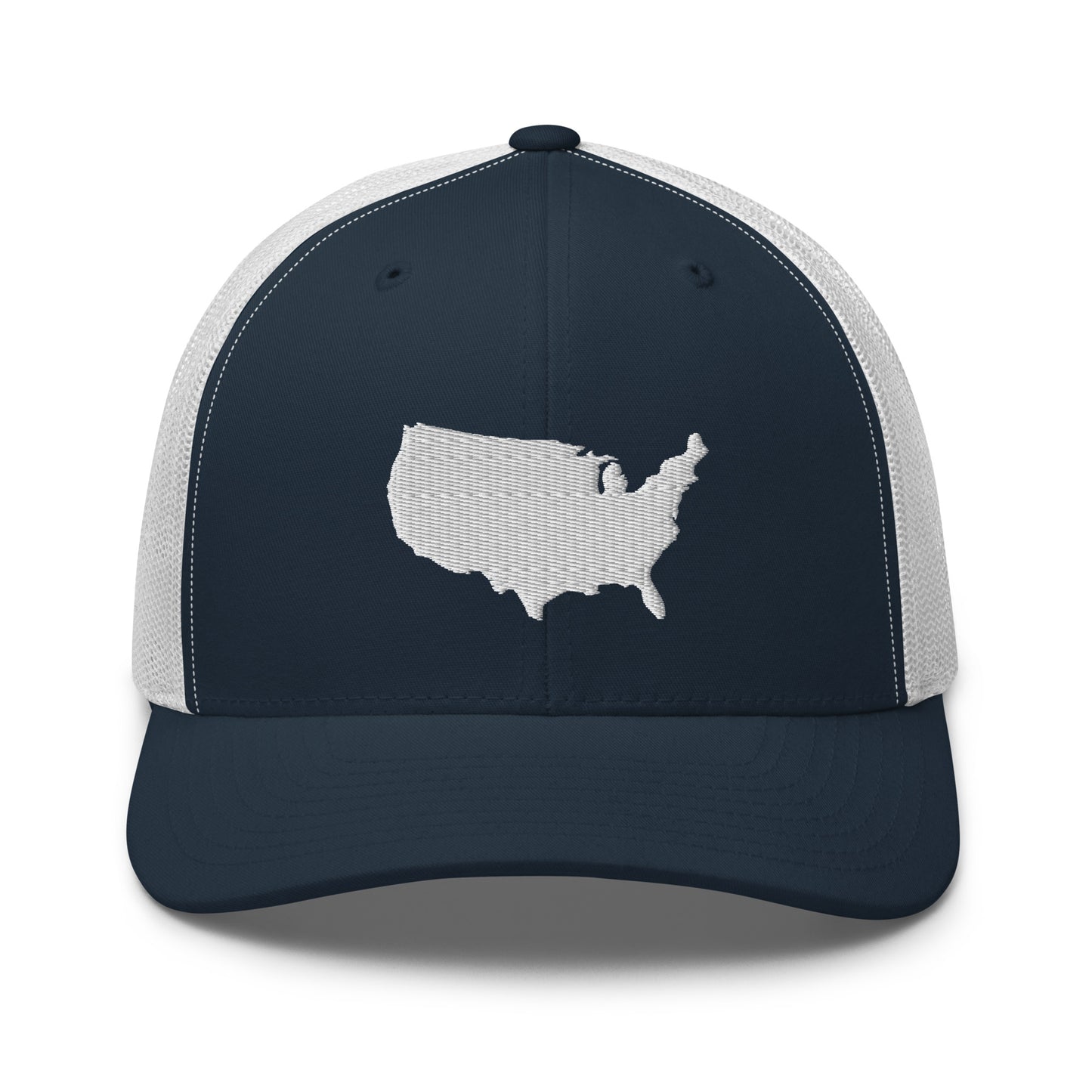 United States USA Silhouette Mid 6 Panel Snapback Trucker Hat