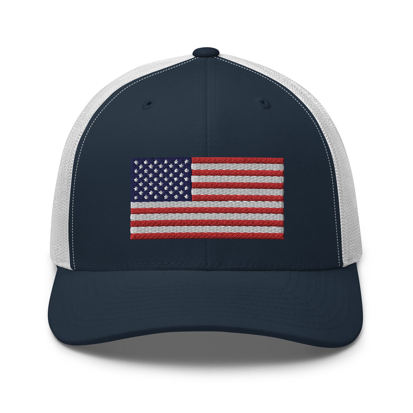 United States USA Flag Mid 6 Panel Snapback Trucker Hat