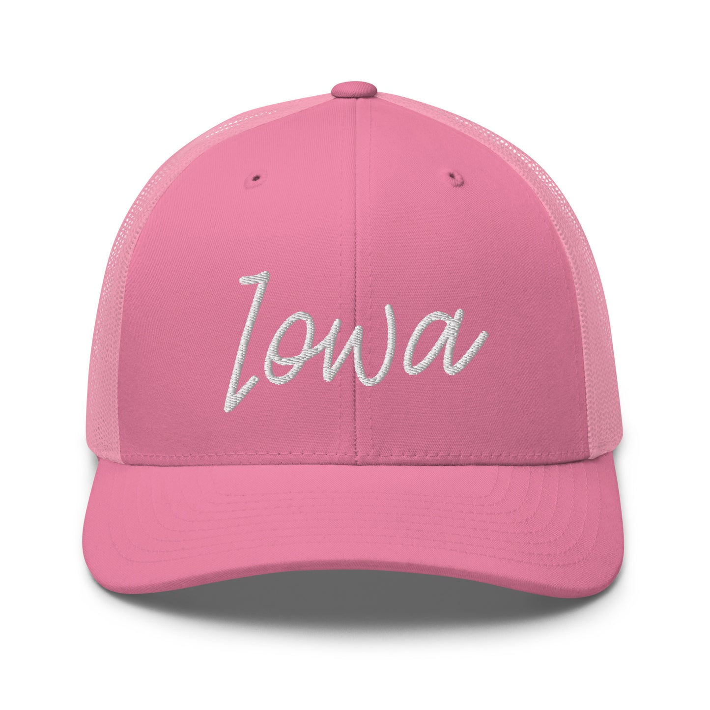 Iowa Retro Script Mid 6 Panel Snapback Trucker Hat