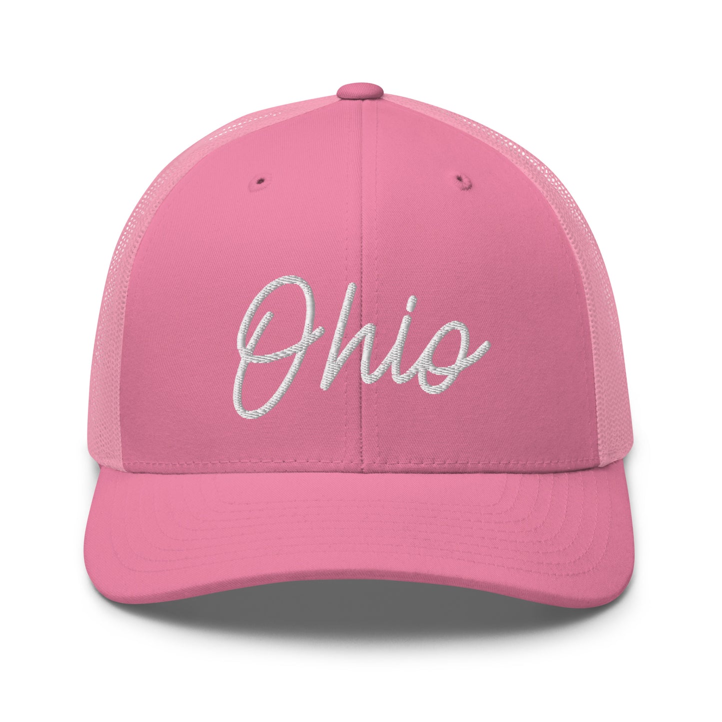 Ohio Retro Script Mid 6 Panel Snapback Trucker Hat