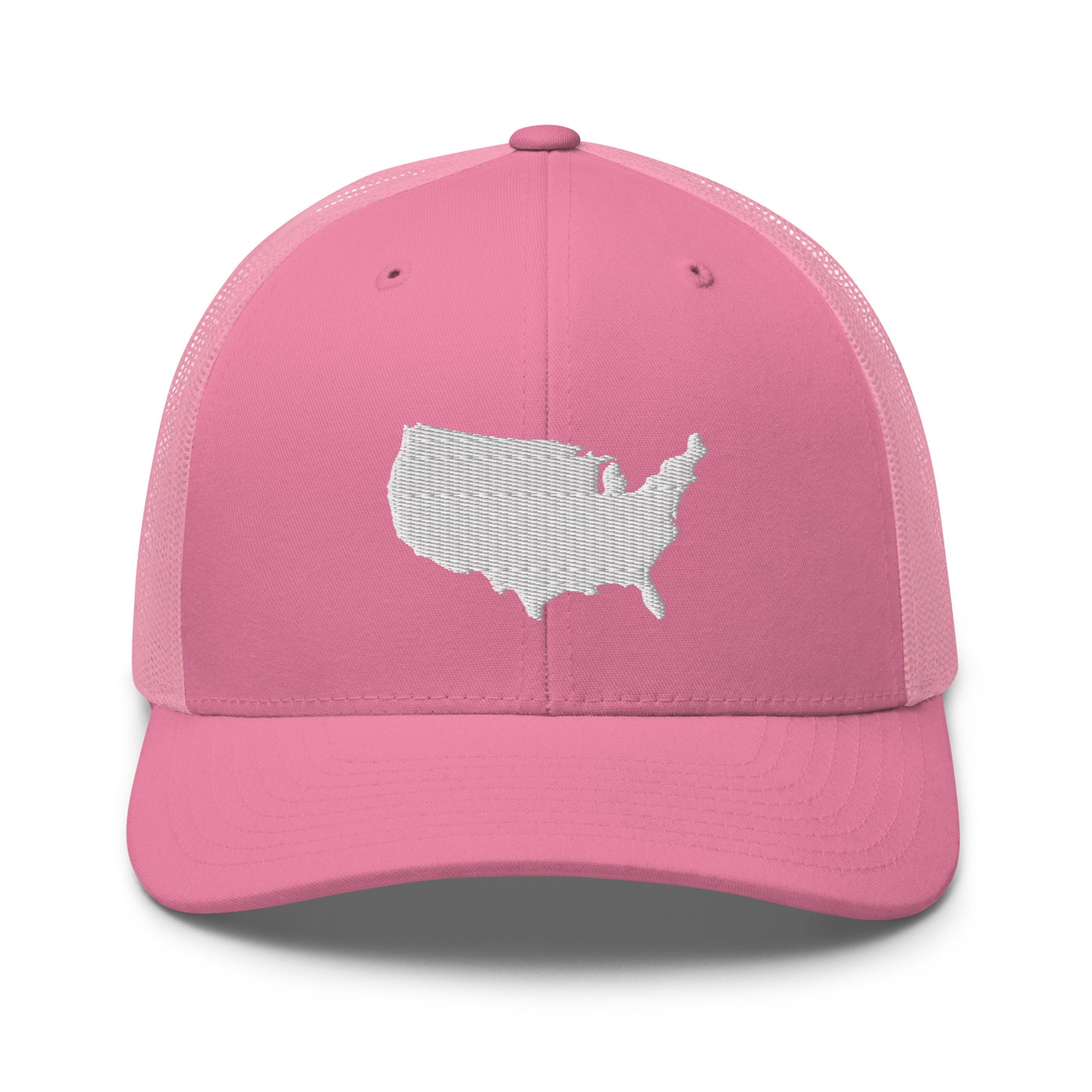 United States USA Silhouette Mid 6 Panel Snapback Trucker Hat