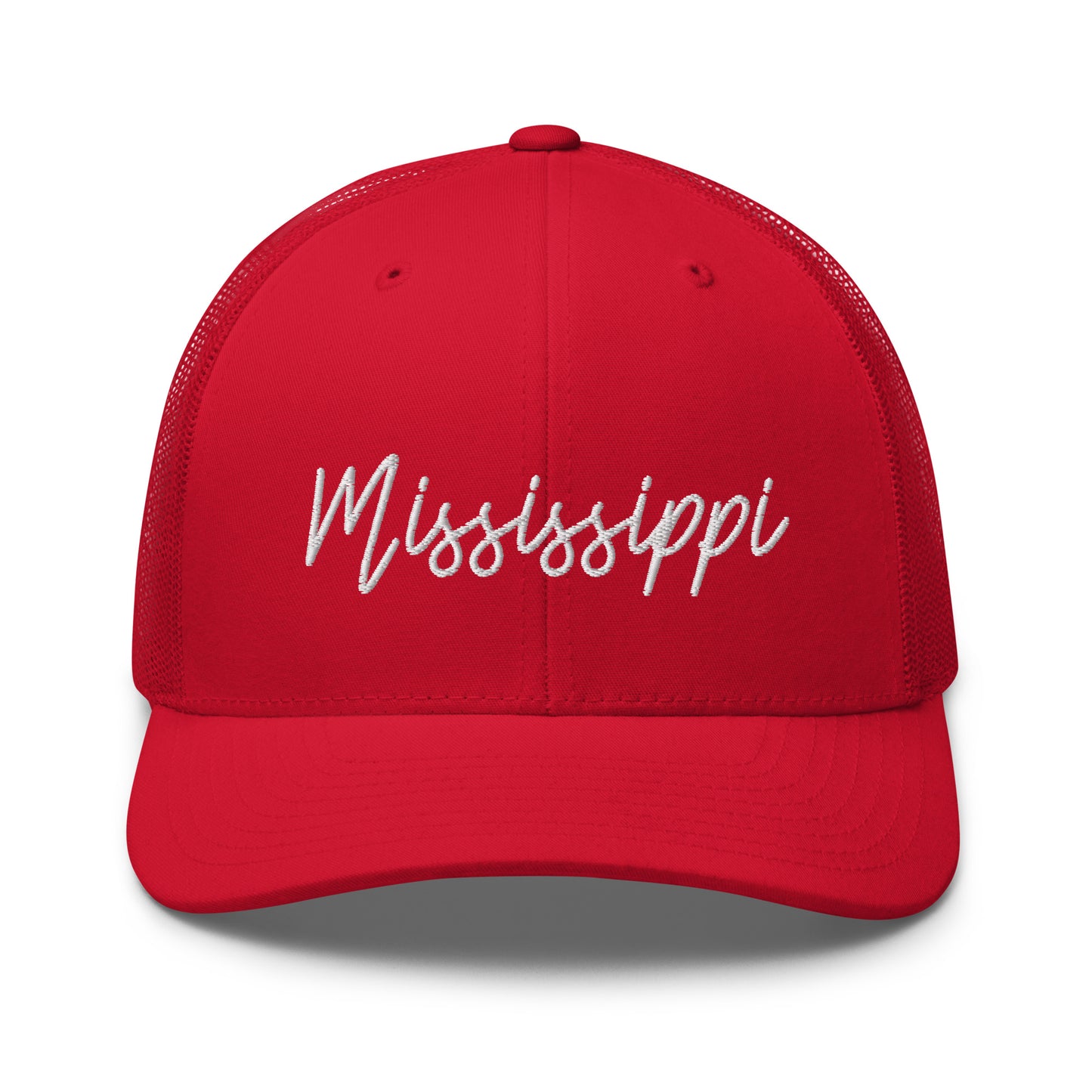 Mississippi Retro Script Mid 6 Panel Snapback Trucker Hat