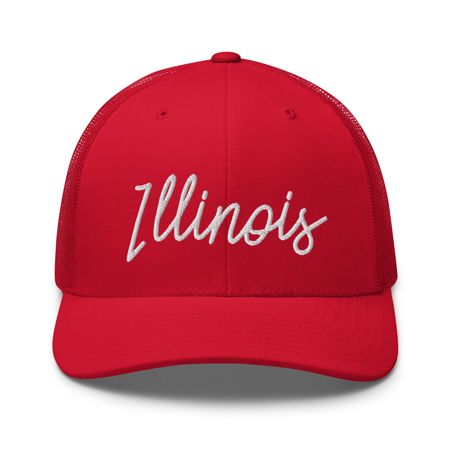Illinois Retro Script Mid 6 Panel Snapback Trucker Hat