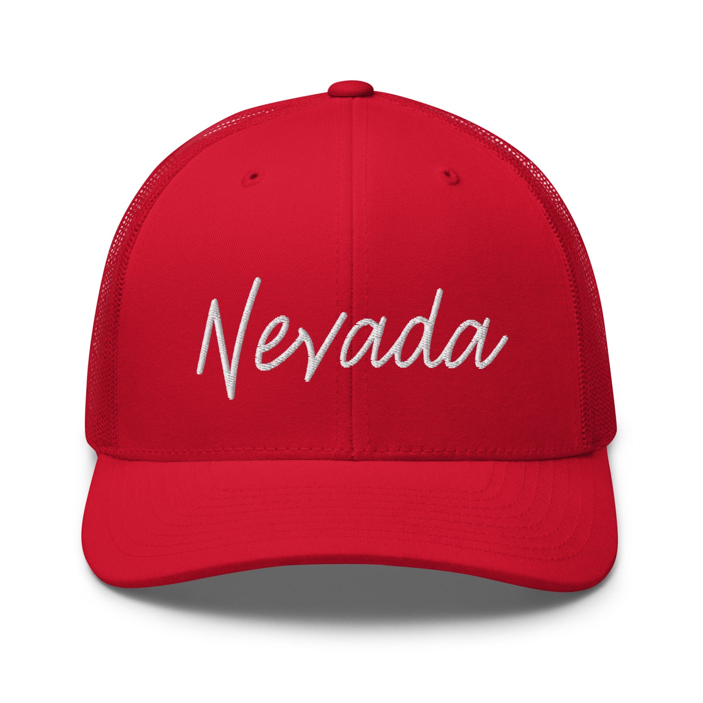 Nevada Retro Script Mid 6 Panel Snapback Trucker Hat