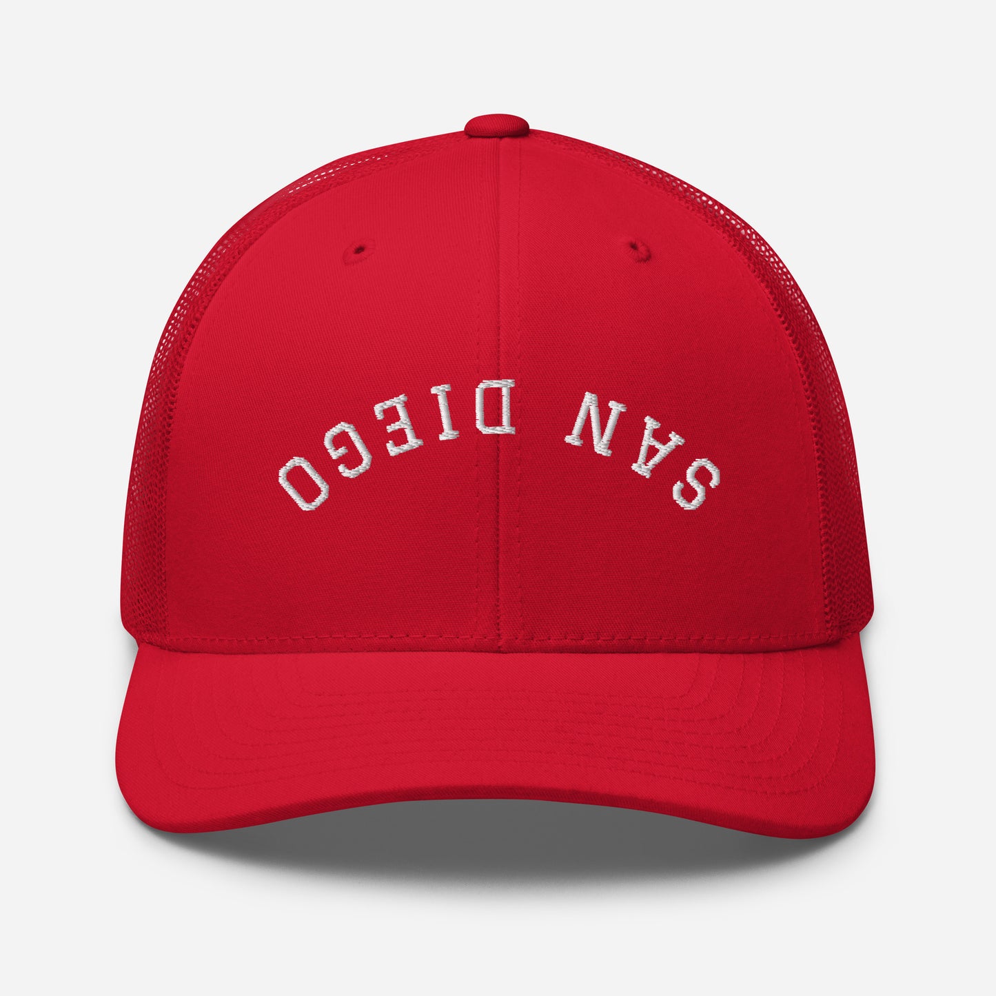 San Diego Upside Down Arch Mid 6 Panel Snapback Trucker Hat