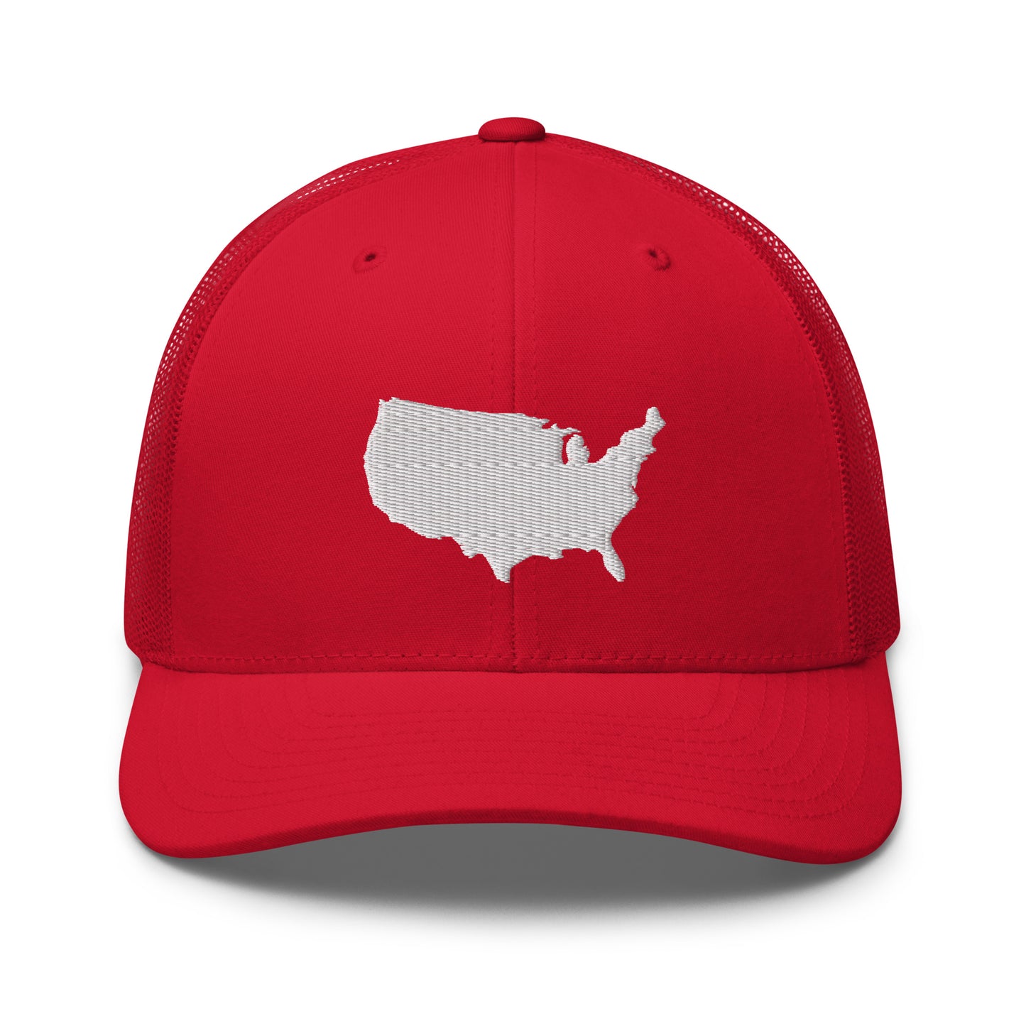 United States USA Silhouette Mid 6 Panel Snapback Trucker Hat
