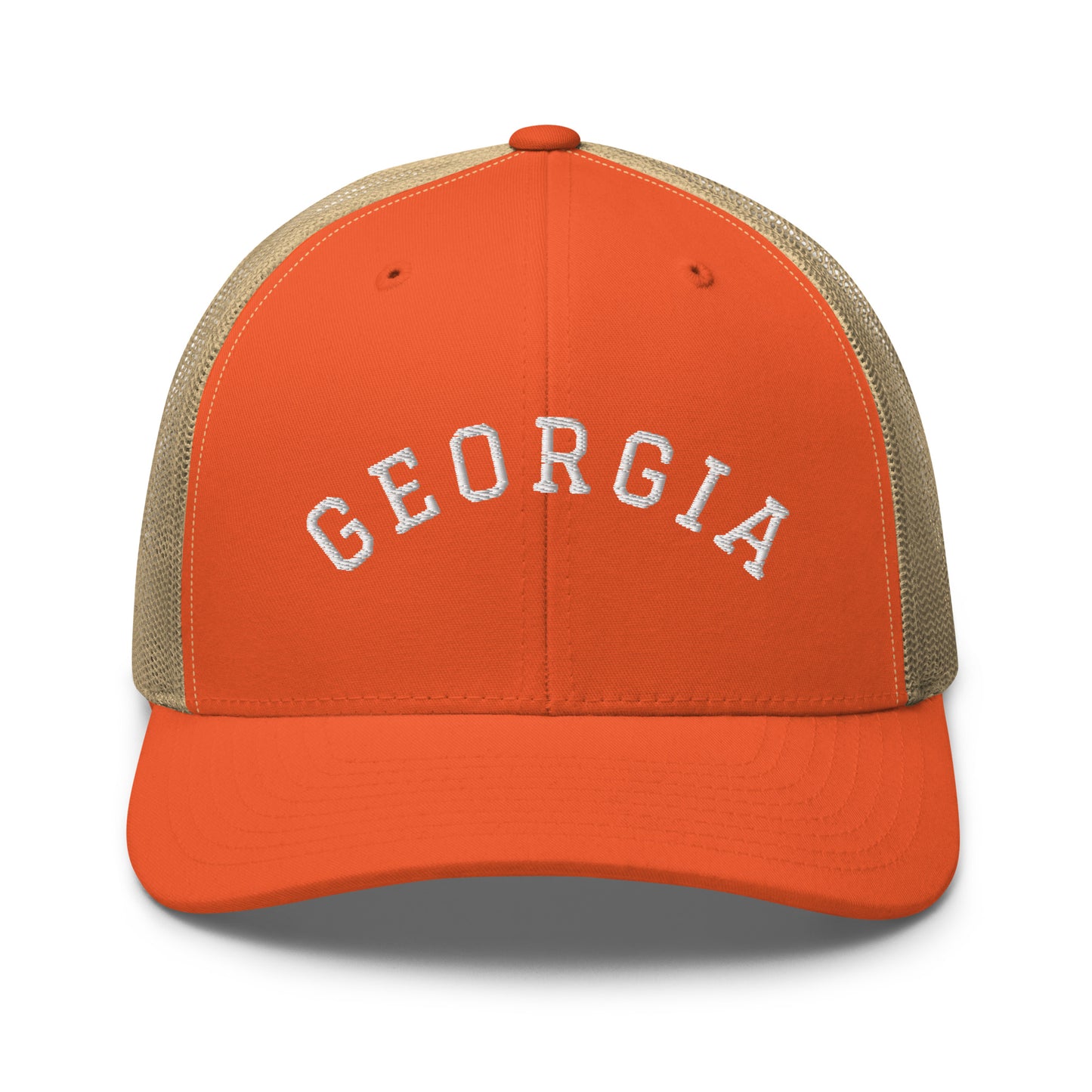 Georgia Arch Mid 6 Panel Snapback Trucker Hat