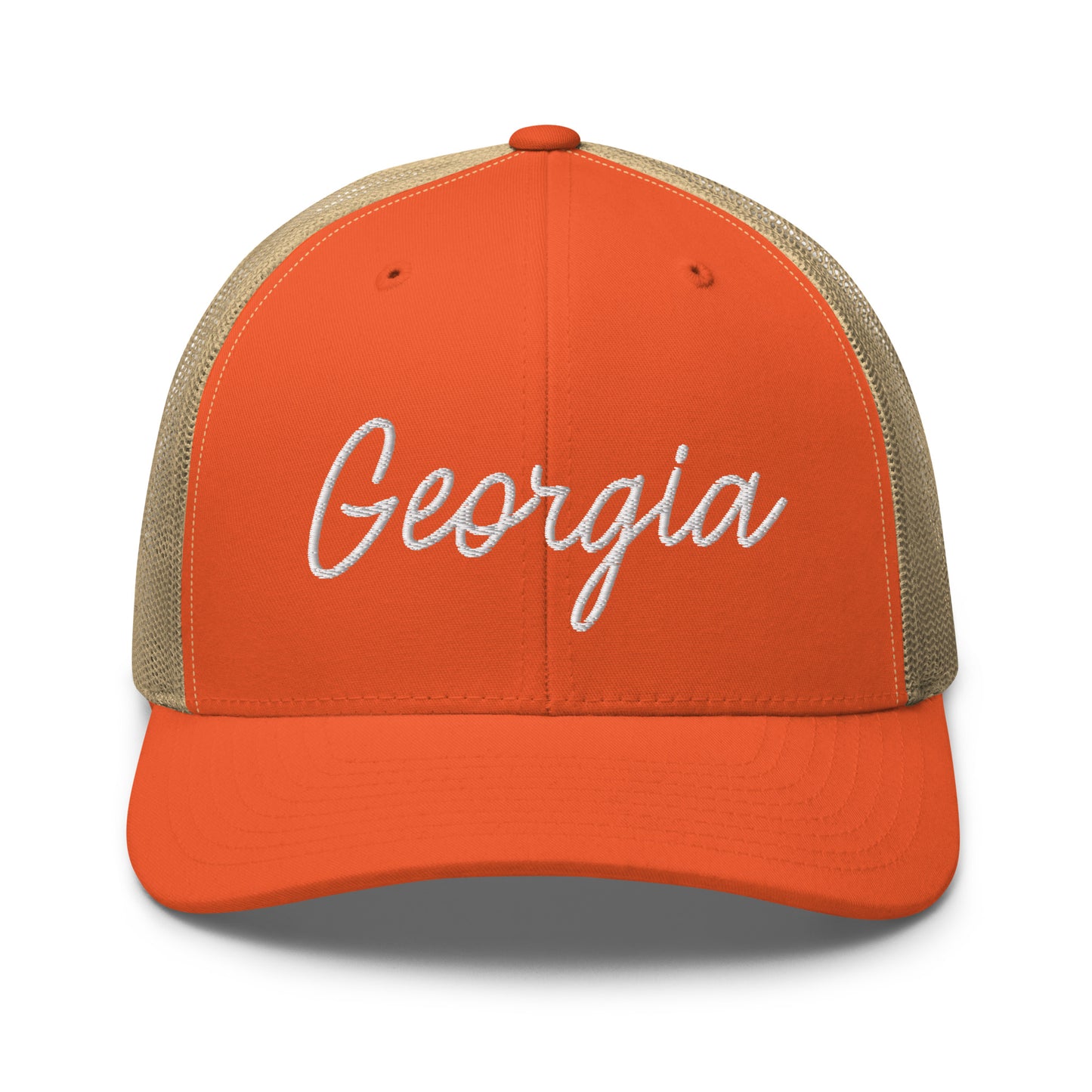 Georgia Retro Script Mid 6 Panel Snapback Trucker Hat
