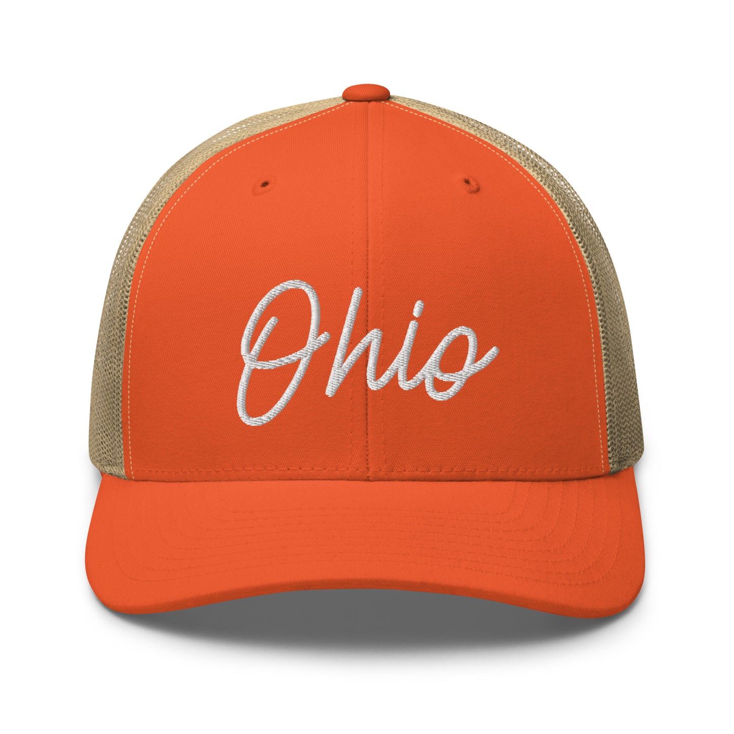 Ohio Retro Script Mid 6 Panel Snapback Trucker Hat