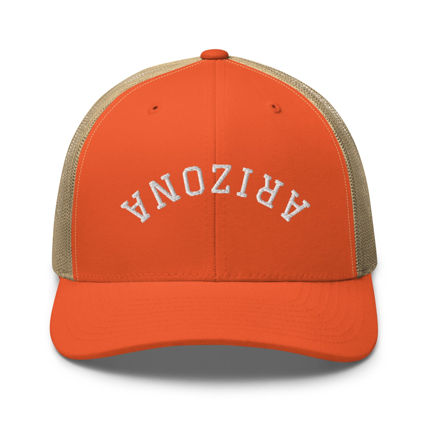 Arizona Upside Down Arch Mid 6 Panel Snapback Trucker Hat