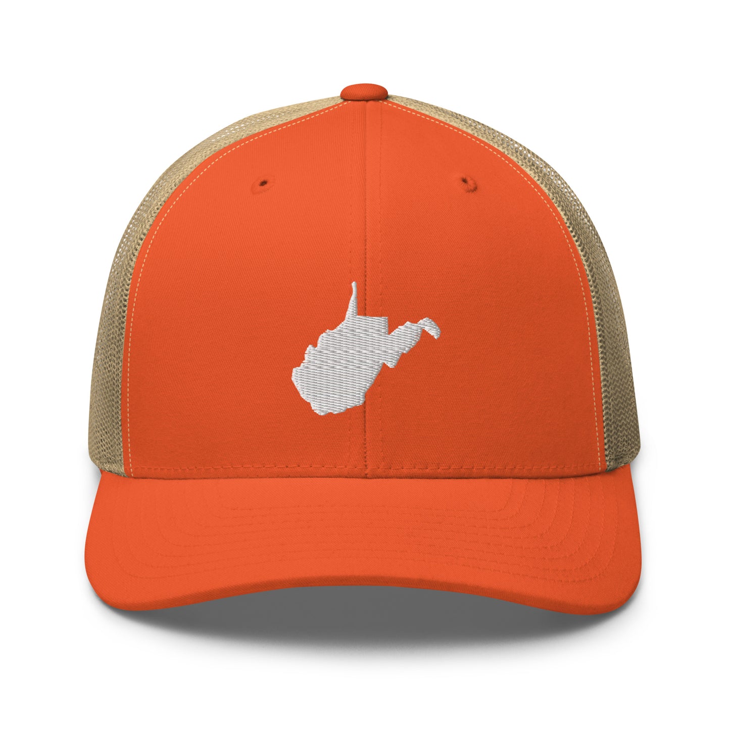 West Virginia State Silhouette Mid 6 Panel Snapback Trucker Hat