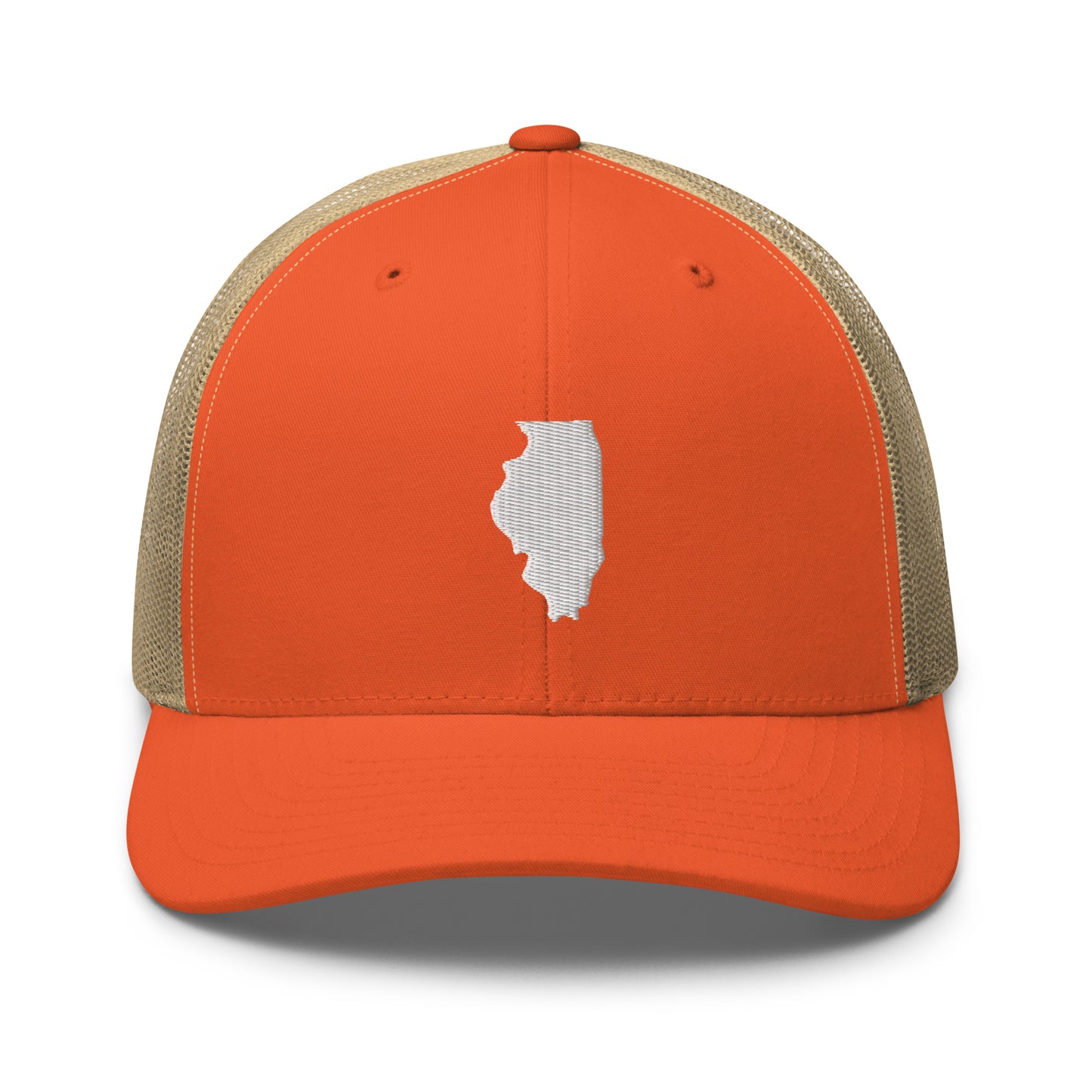 Illinois State Silhouette Mid 6 Panel Snapback Trucker Hat