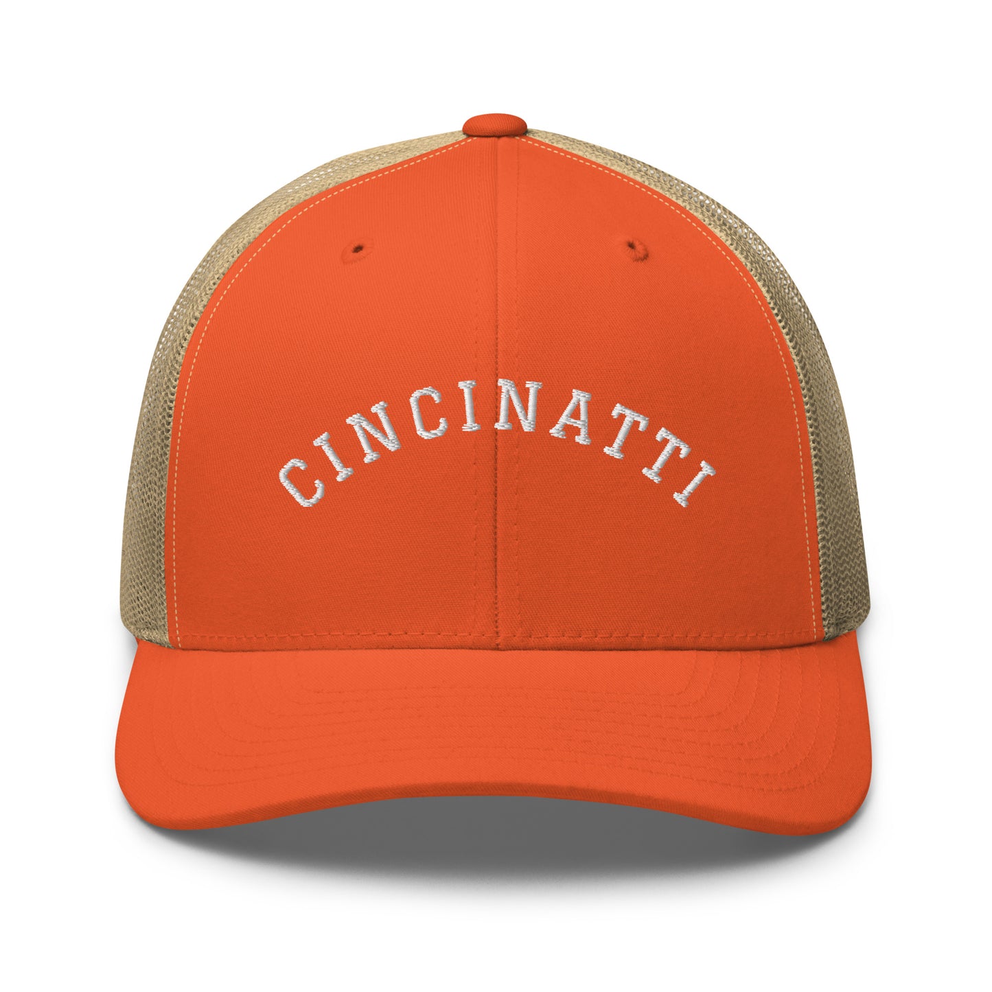 Cincinnati Arch Mid 6 Panel Snapback Trucker Hat