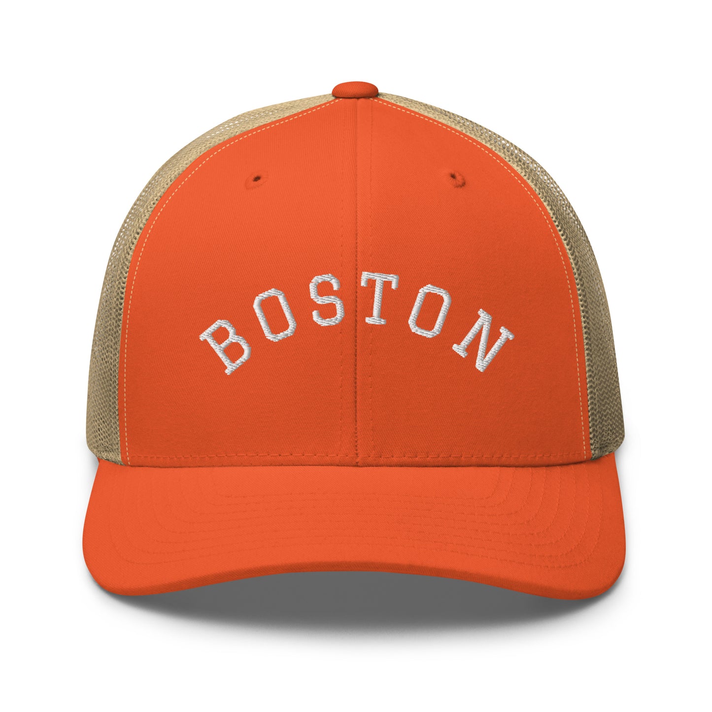 Boston Arch Mid 6 Panel Snapback Trucker Hat