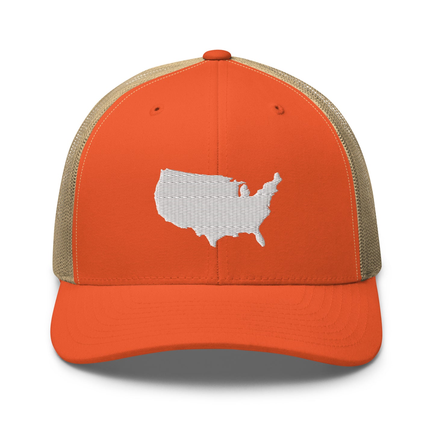 United States USA Silhouette Mid 6 Panel Snapback Trucker Hat