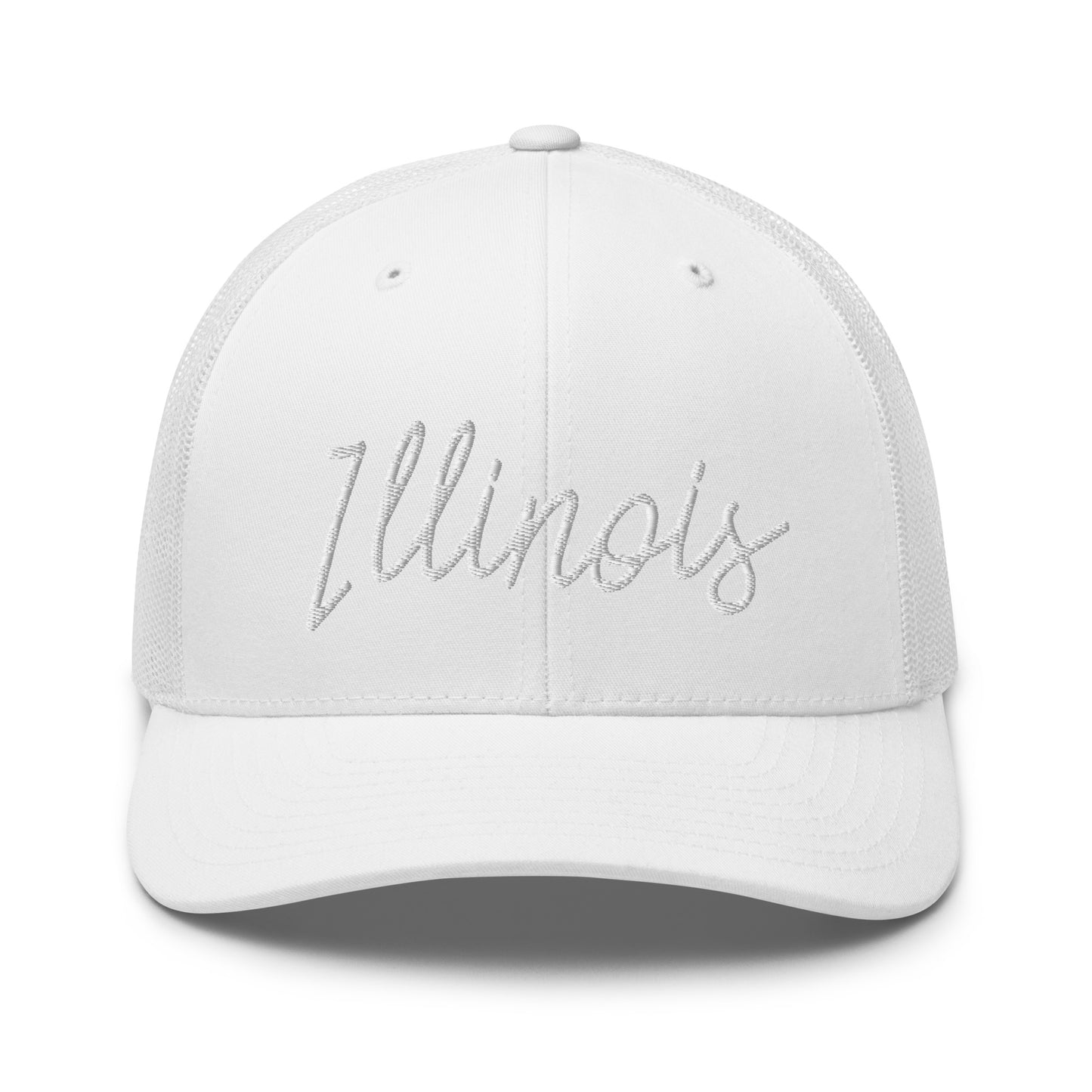Illinois Retro Script Mid 6 Panel Snapback Trucker Hat
