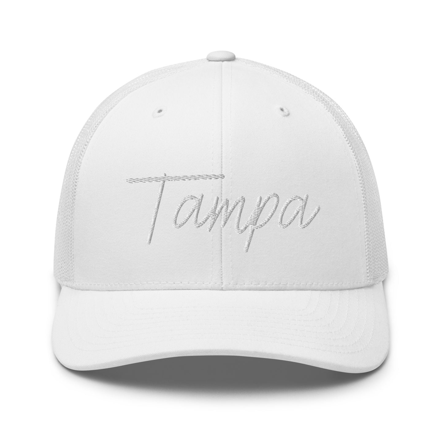Tampa Retro Script Mid 6 Panel Snapback Trucker Hat