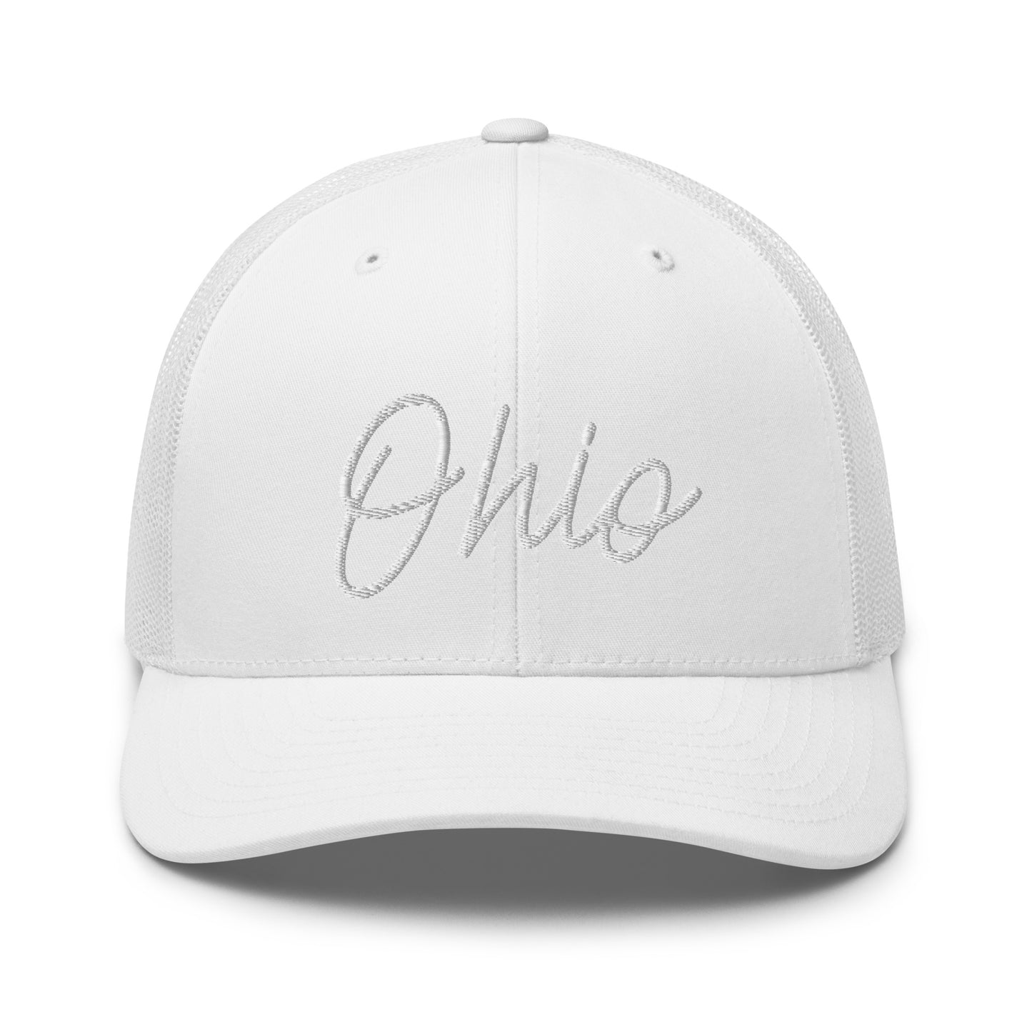 Ohio Retro Script Mid 6 Panel Snapback Trucker Hat