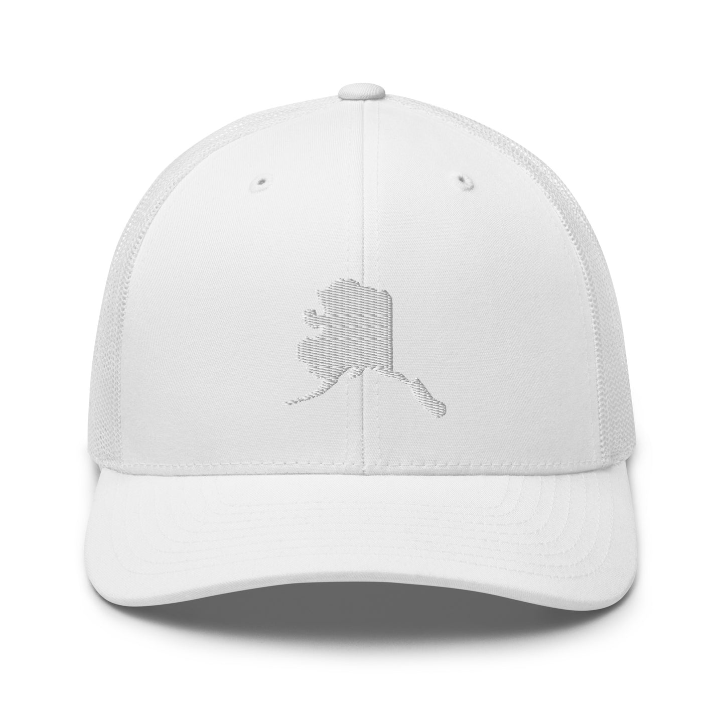 Alaska State Silhouette Mid 6 Panel Snapback Trucker Hat