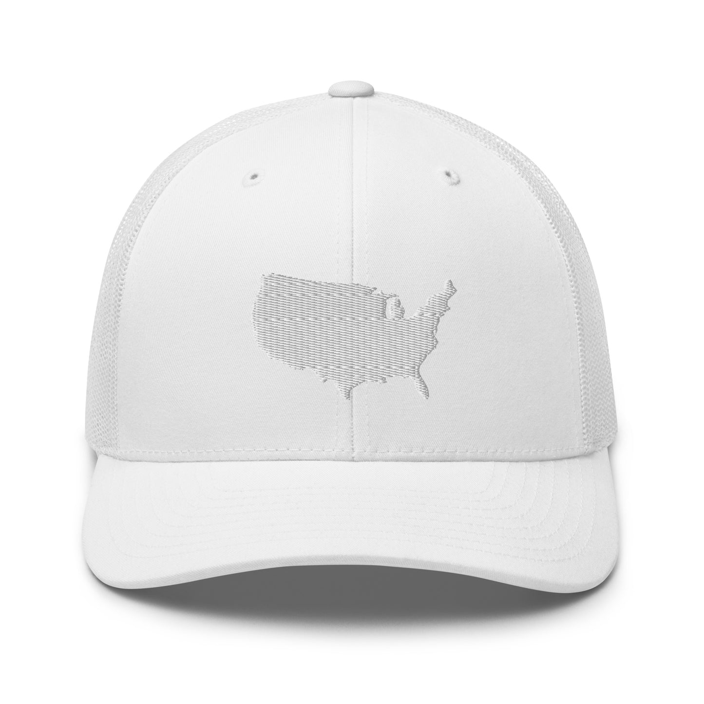 United States USA Silhouette Mid 6 Panel Snapback Trucker Hat