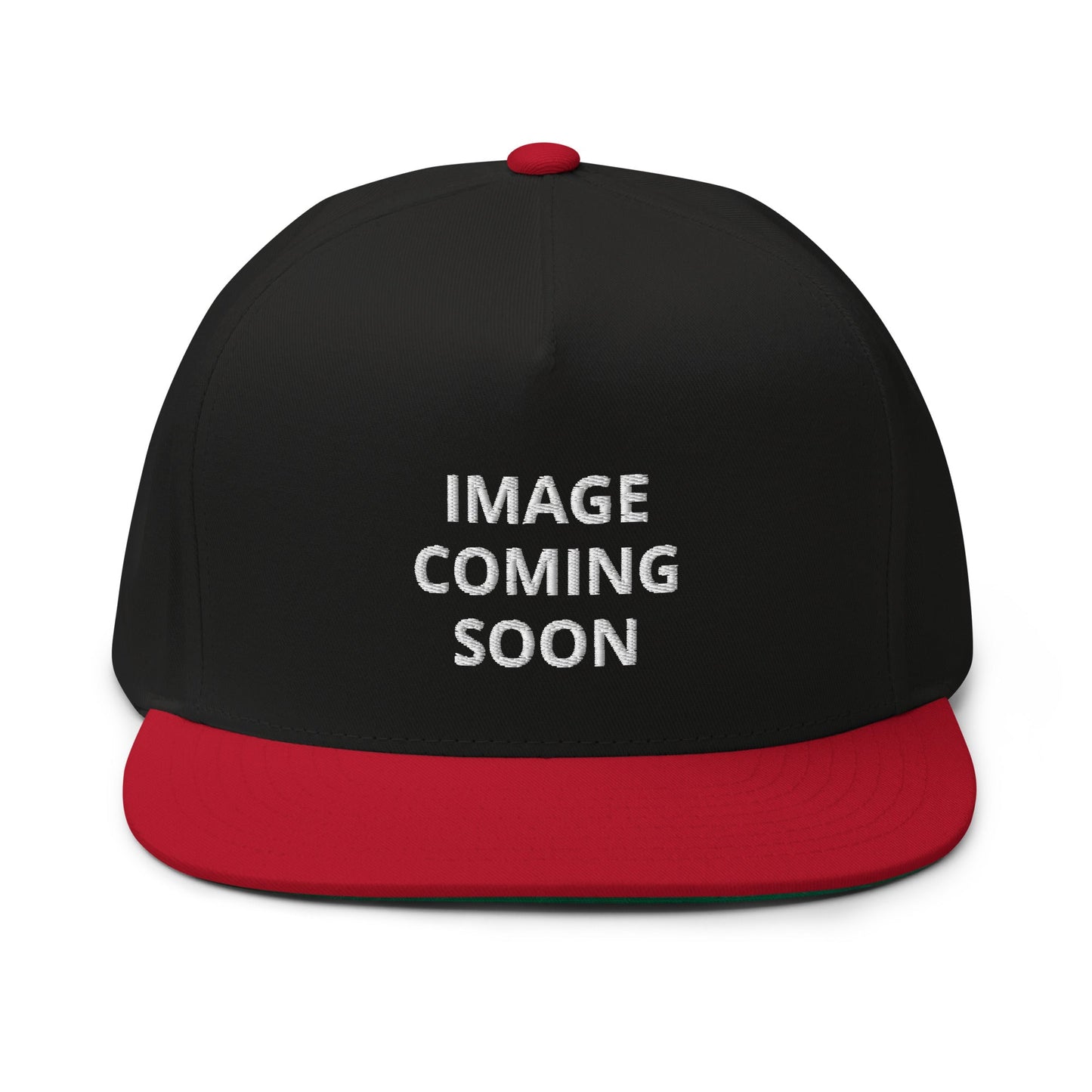 Black/ Red 5 Panel Snapback hat with White New Hampshire Arch embroidery