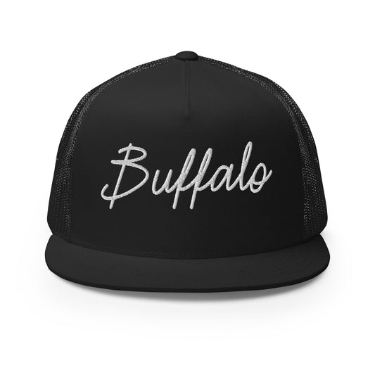 Buffalo Retro Script High 5 Panel A-Frame Snapback Trucker Hat