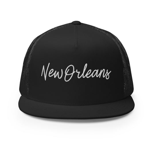 New Orleans Retro Script High 5 Panel A-Frame Snapback Trucker Hat