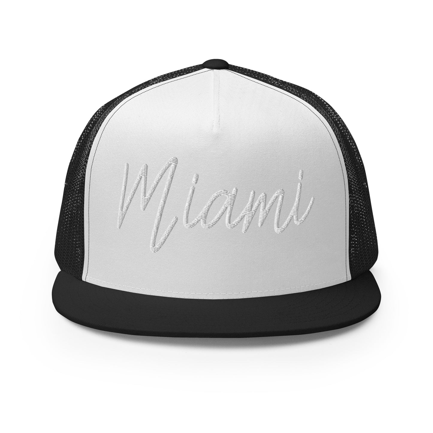 Miami Retro Script High 5 Panel A-Frame Snapback Trucker Hat