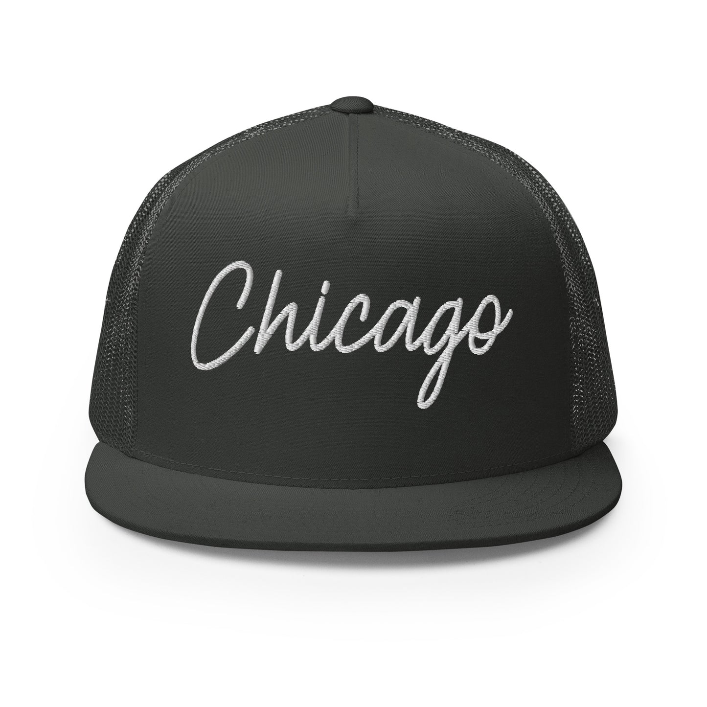 Chicago Retro Script High 5 Panel A-Frame Snapback Trucker Hat