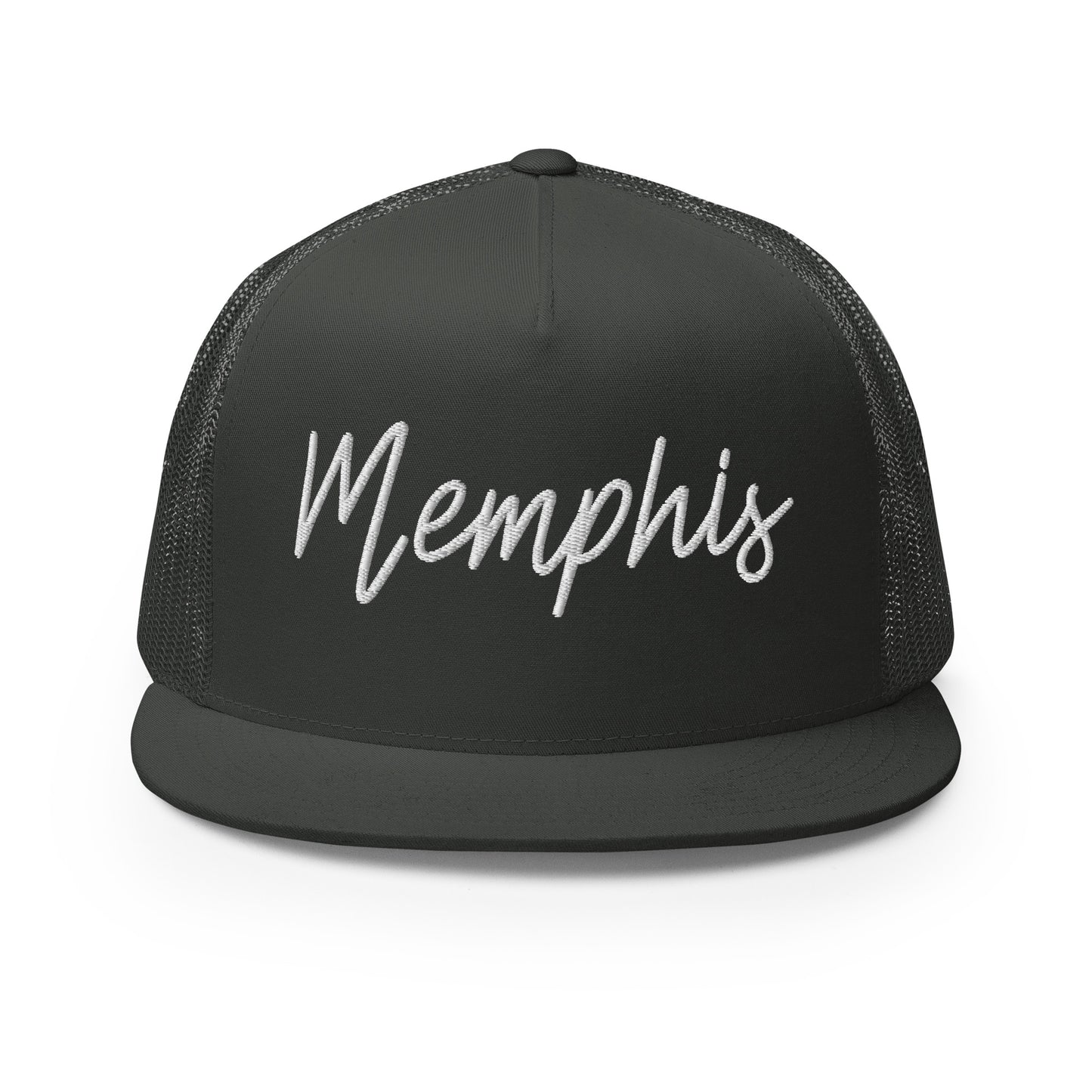 Memphis Retro Script High 5 Panel A-Frame Snapback Trucker Hat