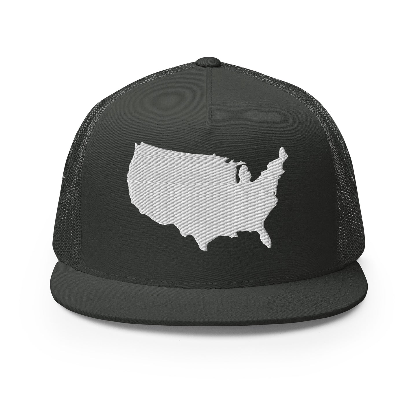 United States USA Silhouette High 5 Panel A-Frame Snapback Trucker Hat