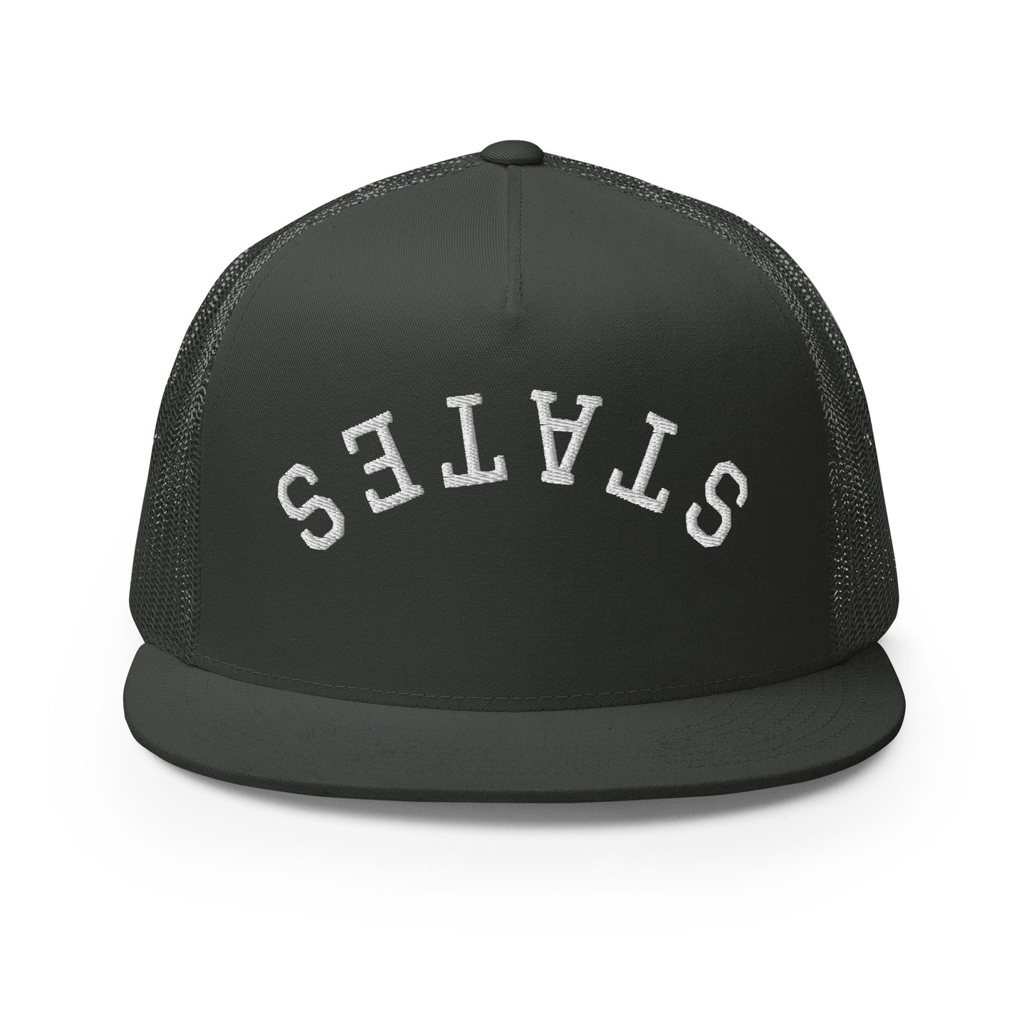 United States USA "States" Upside Down Arch High 5 Panel A-Frame Snapback Trucker Hat