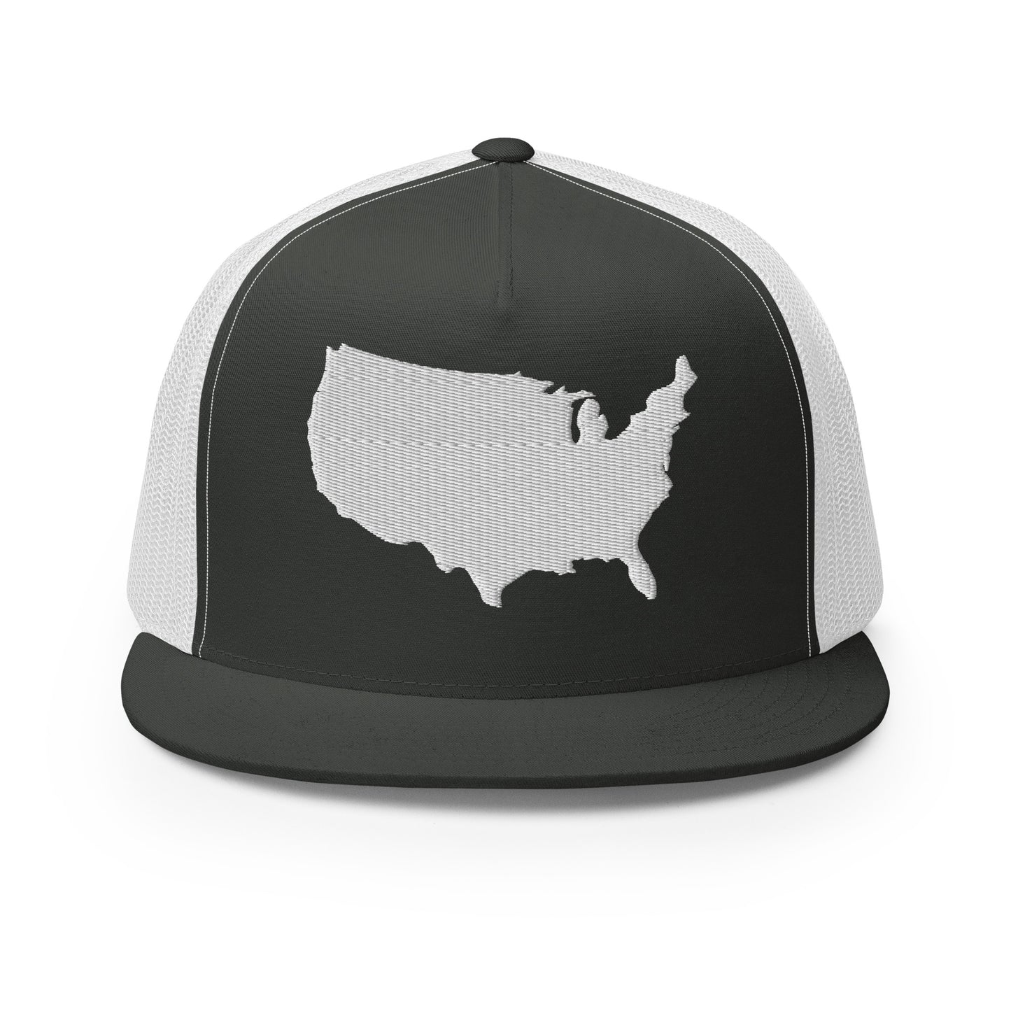 United States USA Silhouette High 5 Panel A-Frame Snapback Trucker Hat