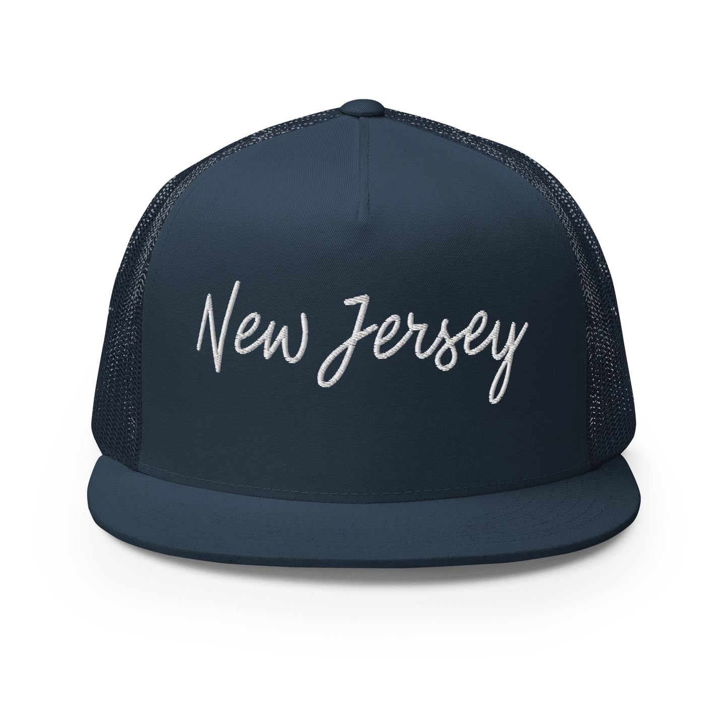 New Jersey Retro Script High 5 Panel A-Frame Snapback Trucker Hat