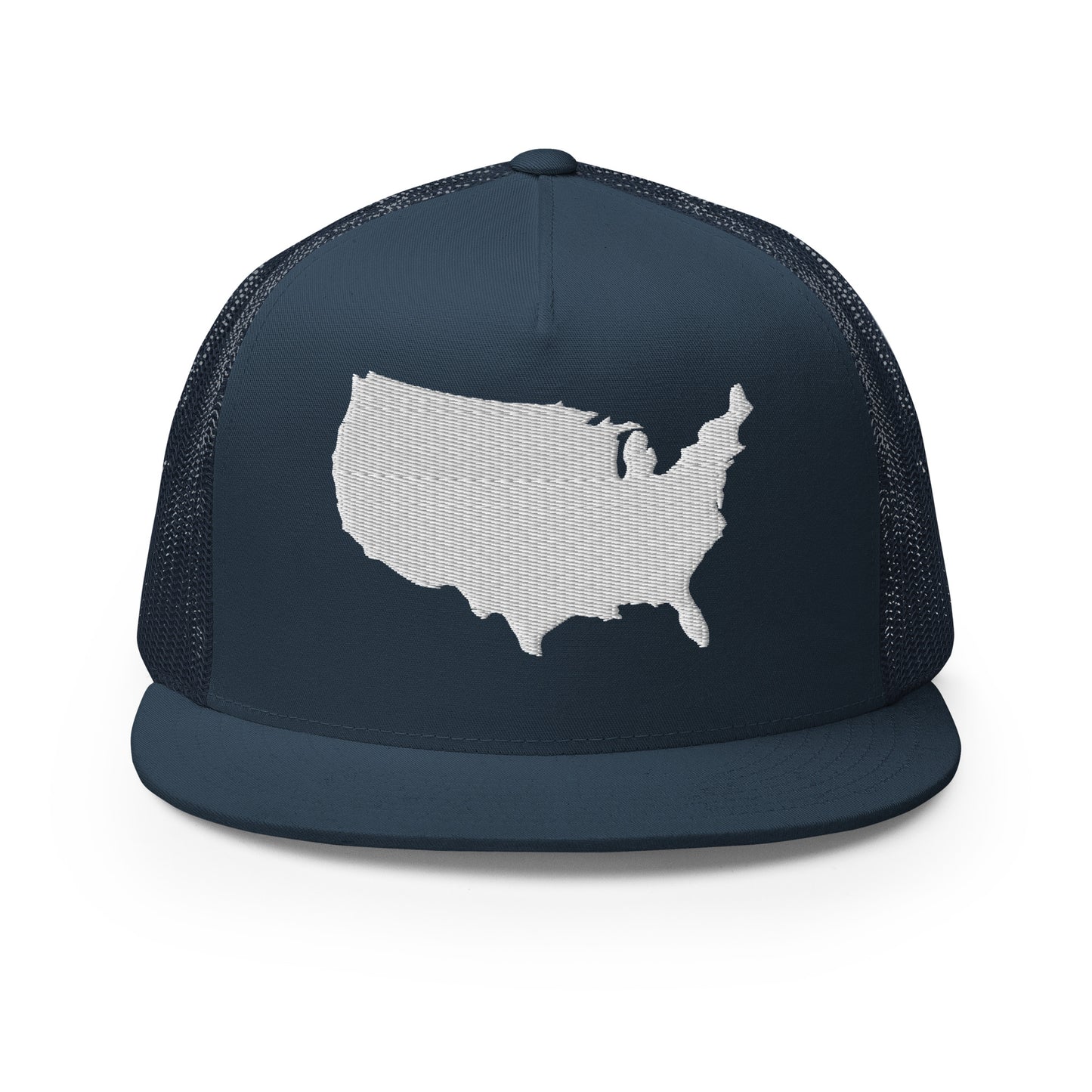 United States USA Silhouette High 5 Panel A-Frame Snapback Trucker Hat