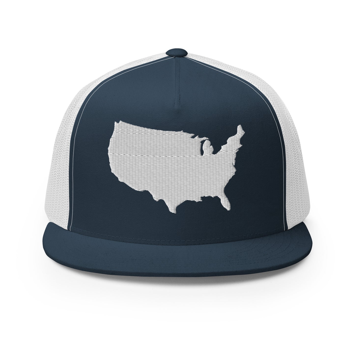 United States USA Silhouette High 5 Panel A-Frame Snapback Trucker Hat