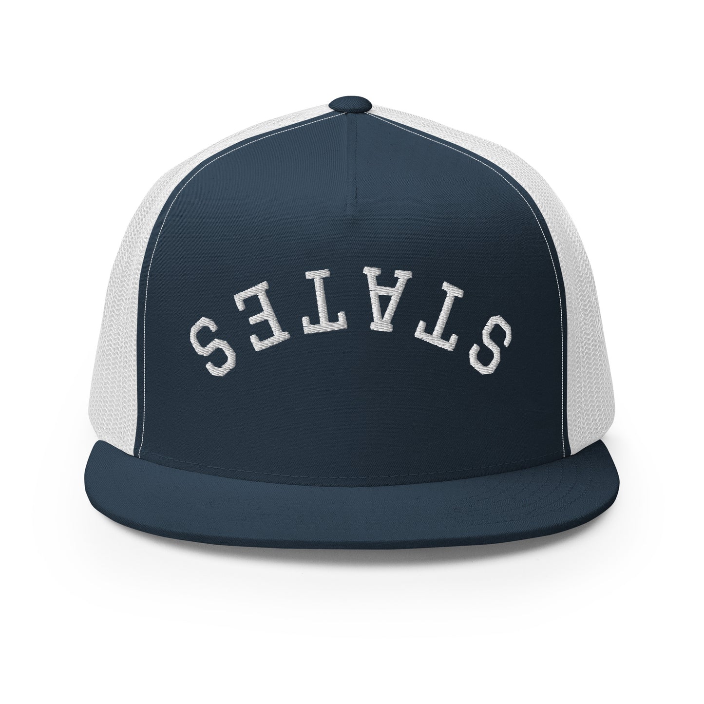 United States USA "States" Upside Down Arch High 5 Panel A-Frame Snapback Trucker Hat