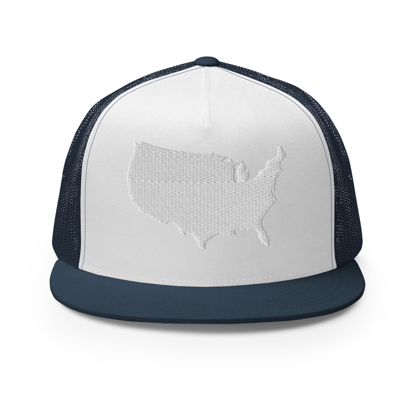 United States USA Silhouette High 5 Panel A-Frame Snapback Trucker Hat