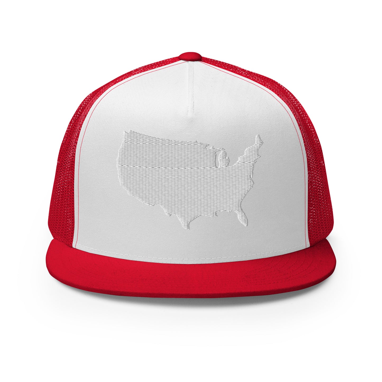 United States USA Silhouette High 5 Panel A-Frame Snapback Trucker Hat
