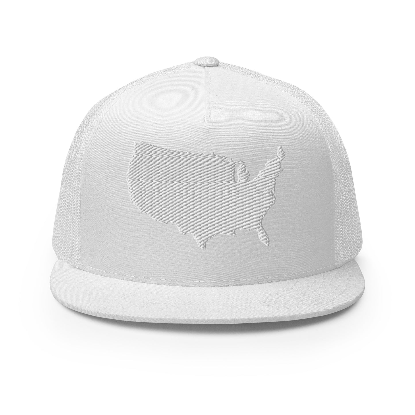 United States USA Silhouette High 5 Panel A-Frame Snapback Trucker Hat