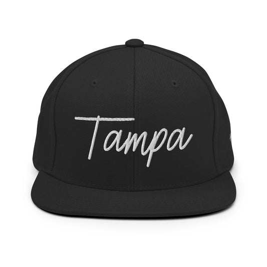Tampa Retro Script 6 Panel Snapback Hat