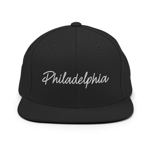 Philadelphia Retro Script 6 Panel Snapback Hat