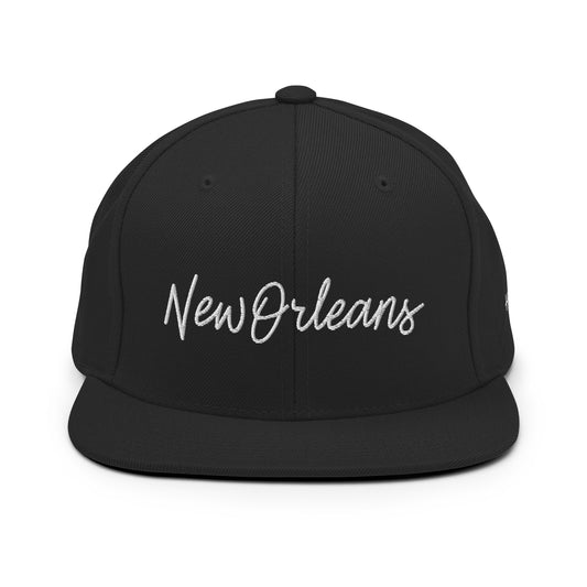 New Orleans Retro Script 6 Panel Snapback Hat