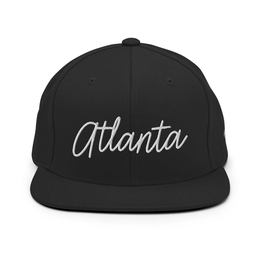 Atlanta Retro Script 6 Panel Snapback Hat