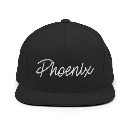 Phoenix Retro Script 6 Panel Snapback Hat