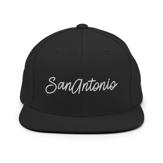 San Antonio Retro Script 6 Panel Snapback Hat